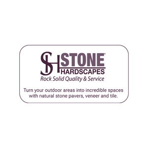 Turn your outdoor areas into<br>incredible spaces with natural<br>stone pavers, venner and tile.<br><strong>StoneHardscapes</strong>